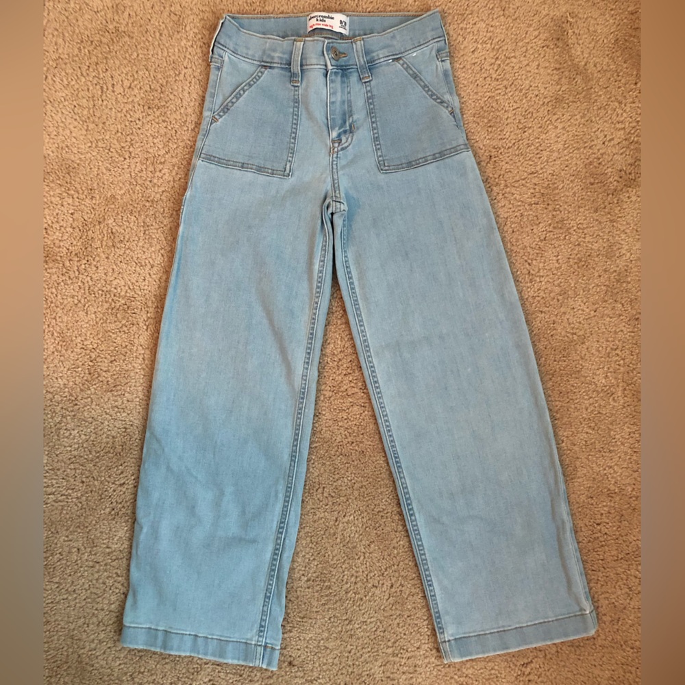 abercrombie kids high-rise wide leg jeans 9/10